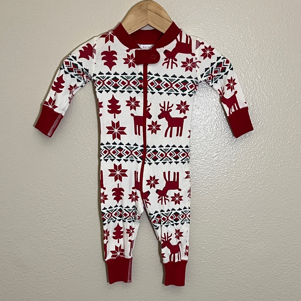 Hanna Andersson Red White Organic Cotton Holiday One Piece Pajama